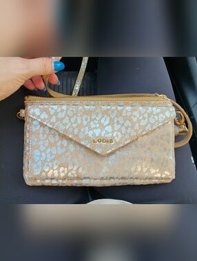 Lodis Gold and Silver Leopard-Print Crossbody Stunning